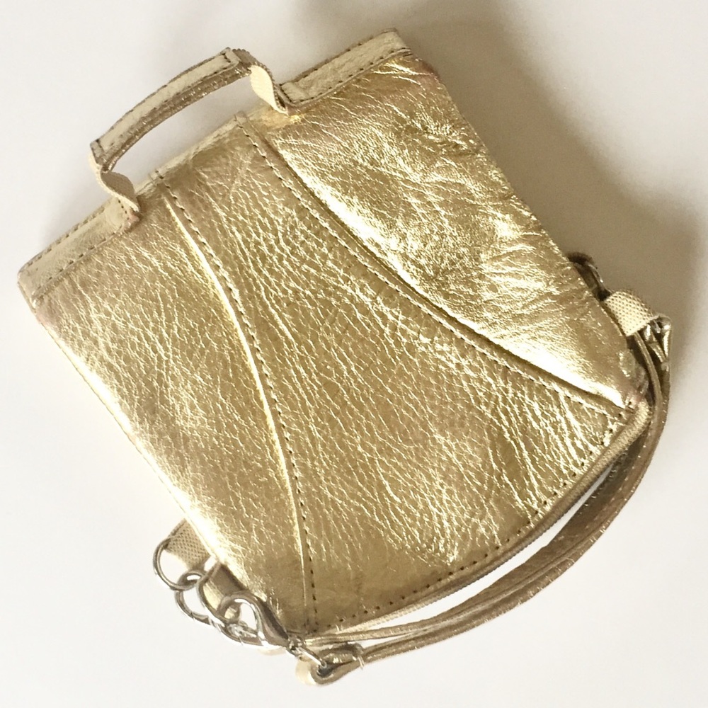Metallic Gold Wristlet Wallet Handheld Unique Gift